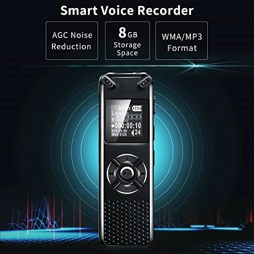 DLOETT Szakmai Intelligens Digitális Hang Aktivált Készülék Hordozható Hang Hangfelvétel Diktafon MP3 Recorder (Méret : 8GB)