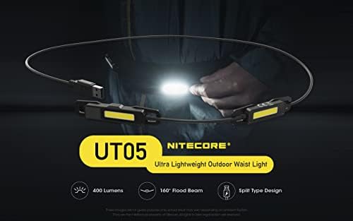 Nitecore UT05 Futó Fény egy Lumentac Kulcstartó Zseblámpa, 400 Lumen, Könnyű a Derék köré, vagy Futó Öv az Éjszakai Futás Kocogás, Séta,
