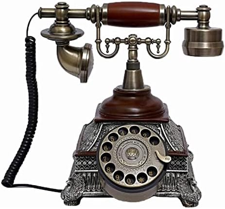 Vezetékes Telefon, Hagyományos Vezetékes Telefon Forgó Tárcsa Telefon, Asztali Telefon, Vezetékes Dekoratív Telefon vörös-Barna