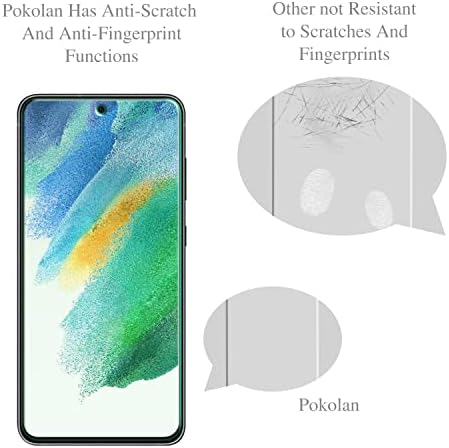 Pokolan [3-Pack] képernyővédő fólia Samsung Galaxy S21 FE 5G Edzett Üveg, Támogatása, Ujjlenyomat-Olvasó, 9H keménység, Buborék Mentes