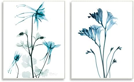 Stupell Iparágak Gyönyörű Minimalista Kék Virág, Növény Szára Fotó,Design by Albert Koetsier