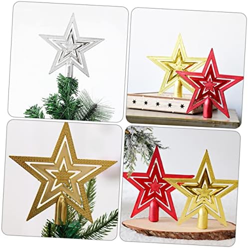 Holibanna 3pcs karácsonyfa Tetején Csillag, De para Decoraciones para De Esküvő fa tetején Csillag Dísz Csillogott csúcsdíszt ötágú Csillag