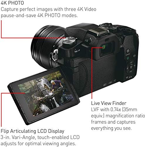 A Panasonic Lumix DMC-G85 tükör nélküli Fényképezőgép 12-60mm OIS Lencse Starter Csomag Táska, 64 gb-os SD Kártya, 2 Extra