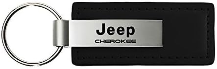 Autóipari ARANY Jeep Cherokee Fekete Bőr kulcstartó