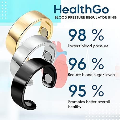 Healthgo Vérnyomás Szabályozó Gyűrű, vércukorszint Gyűrű, Lendületet, Vércukorszint Ellenőrzés, nyirokkeringés Terápiás Mágneses