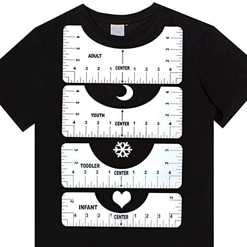 T-Shirt Igazítás Uralkodó - 4 Csomag Tshirt Mérési Uralkodó Útmutató Eszköz, Hogy Divat Varrás Központ Kialakítása (Fehér)