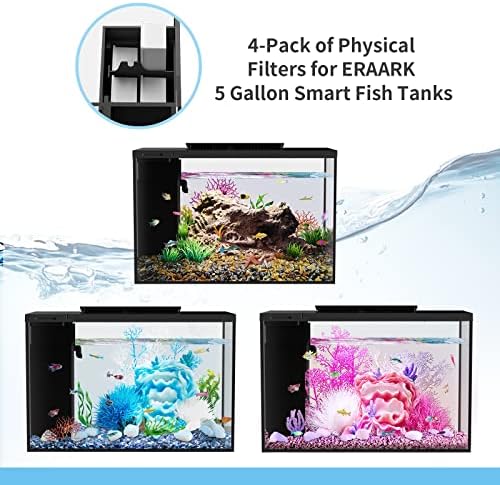 ERAARK Akvárium készlet 5 Gallon Betta akvárium egyéni Tisztítás, Okos Akvárium, Amely Támogatja a Bluetooth, Kis akvárium Szűrő Fény Korall