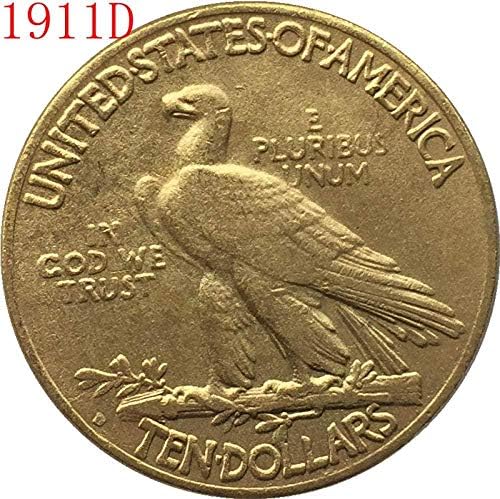 24 K Aranyozott 1911-D $10 Arany Indiai Félig Sas Érme Másolata COPYSouvenir Újdonság Érme Érme Ajándék
