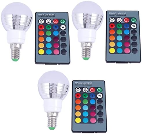 OSALADI 3pcs Színes Izzó LED Izzó, Izzók, RGB LED Izzó 3w RGB LED Izzó RGB Villanykörte, RGB LED Izzó, Lámpa E14 Fehér RGB LED Izzó