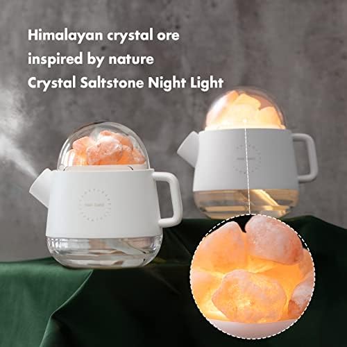 A só Lámpa Párologtató,3-az-1-Hűvös Köd Párásító & Aromaterápiás Diffúzor & Himalájai Só Lámpa,360ml Nano Spray Párásító Színes Fények