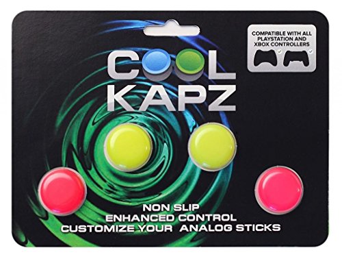 CoolKapz Csúszásmentes Játékvezérlő Joystick-D-Pad Borító, Fluoreszkáló Sárga, Rózsaszín