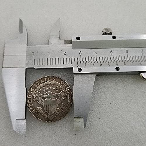 Antik Kézműves Amerika 1807 ezüstözött Réz, Régi Ezüst pénzt Ezüst Kerek külkereskedelmi Gyűjtemény