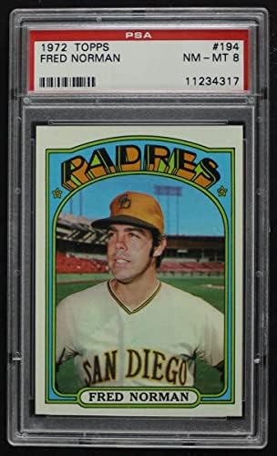 1972 Topps 194 Fred Norman San Diego Padres (Baseball Kártya) PSA a PSA 8.00 Padres