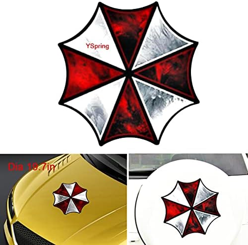 YSpring Umbrella Corporation Matrica Resi dent E vil Esernyő Logó Autó Elülső Fedelet Test Matricát Járművek(Dia 19,7 hüvelyk)