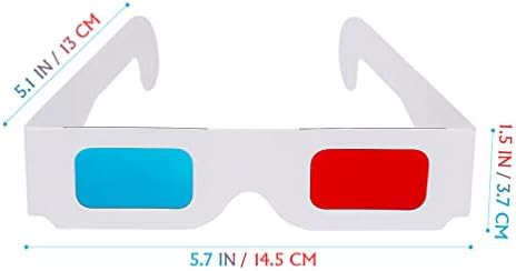 Abaodam 40Pcs 3D Papír Szemüveg Univerzális 3D Anaglif Szemüveg, Karton, Papír, Piros, Kék, Cián, Fehér Keret Film Este Fél Ellátás