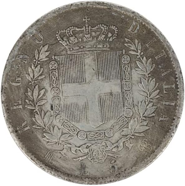 1873 olasz Király Viktor II Század Megemlékező Ezüst Érme Külföldi Érme, Ezüst Kerek Antik Érme