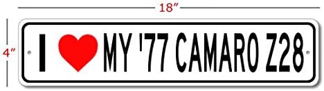 1977-ben a 77-es Chevy Camaro Z28 Imádom A Kocsit, Alumínium Tábla, Garázs, Fali Dekor, Barlang Jel - 4x18 cm