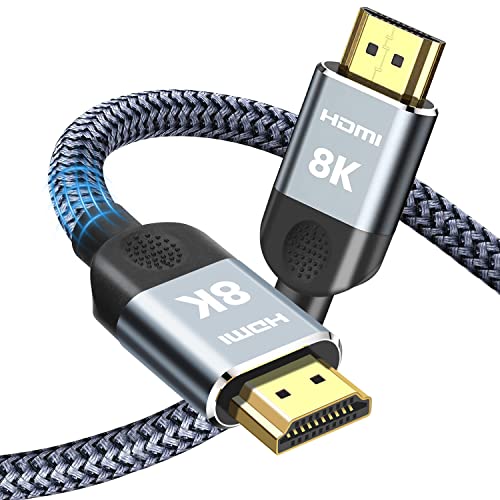 Pizucb 8K HDMI Kábel 2.1 16FT/5M 48Gbps, Ultra High Speed HDMI Fonott Zsinór 4K@120Hz/144 hz 8K@60Hz HDCP 2.2&2.3, Dinamikus