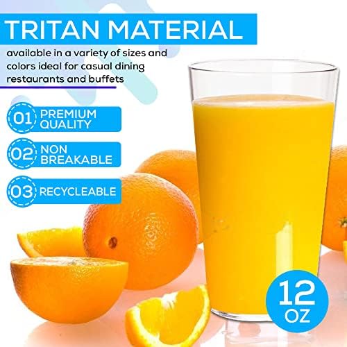 WONKYWARE 12oz Tritan Műanyag Pohár Csésze készlet 6, BPA-mentes Törhetetlen Prémium ivópohár, Törhetetlen Újrahasználható Műanyag Poharat
