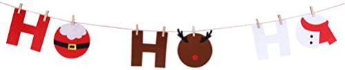 NUOBESTY Karácsonyi Dekoráció, Karácsonyi String Banner Télapó, Hóember, Rénszarvas Levelet Garland Xmas Sármány Banner Kötéllel Klip