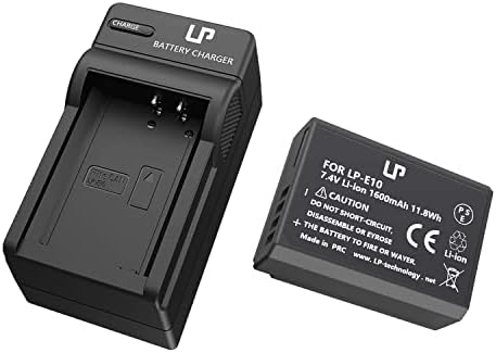 LP LP-E10 Akkumulátor Töltő Csomag, Csere Akkumulátor & Töltő Kompatibilis Canon EOS Rebel T7, T6 T5 T3, T100, 4000D, 3000D, 2000D, 1500D,