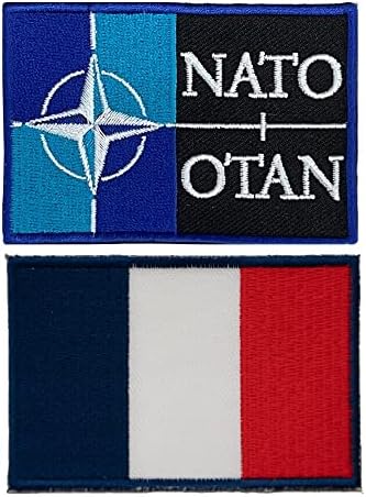 Egy-EGY NATO Katonai Tű Javítás + Franciaország Zászlót a Javítás, Vintage Javítás, Jelkép Javítás DIY Ruházat Tartozék NEM.062+424