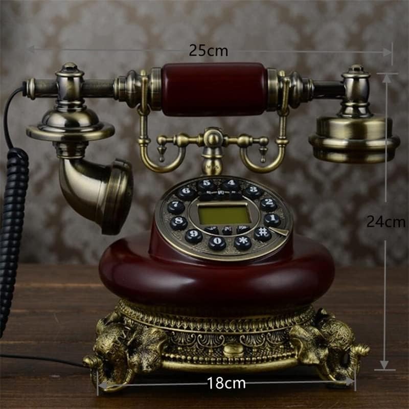LHLLHL Antik Vezetékes Telefon Haza Hívó AZONOSÍTÓJA Vezetékes Telefon a Gyanta, valamint a Utánzás Fém kihangosító Gombot, Tárcsázza