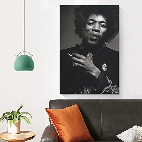 FlowerWine Jimi Énekes Hendrix Poszter Vászon Wall Art Room Decor Képet Hálószoba, Iroda Bárt, Valamint Kollégiumi 16x24inch(40x60cm)