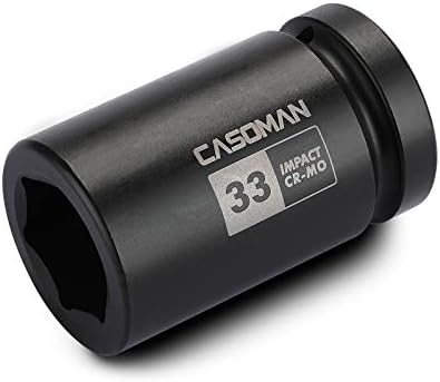 CASOMAN 1 Hüvelykes merevlemez-Meghajtó x 33 mm Mély, 6 PT Hatása Aljzat, Metrikus, CR-MO, 1 - Meghajtó 6 Pont Tengely Dió Aljzat az Egyszerű