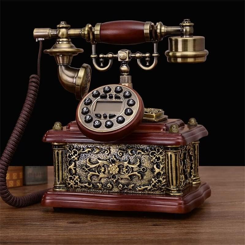 GaYouny Retro Quadrate Vezetékes Telefon, Otthon, Ház, Iroda, Hotel Fából Állítsa be a Klasszikus Fix Telefon Hívófél-AZONOSÍTÓ (Szín : Barna)