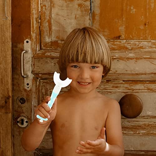Healeved Kisgyermek Fogkefék U Alakú Gyerekek Kézi Fogkefe: 3Pcs Szilikon Egész Számat Fogkefe Oral Fogak Tisztítása Képzés