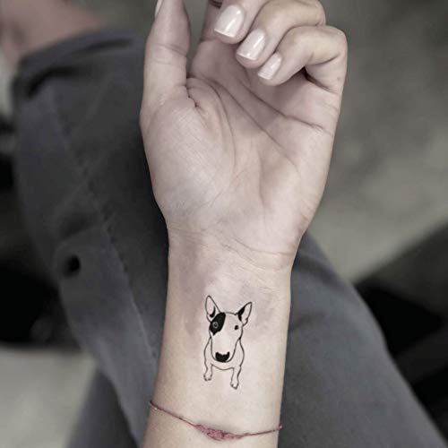 Angol Bull Terrier Kutya Ideiglenes Tetoválás Matrica Szett (4) - OhMyTat
