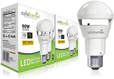 safelumin SA19-800U27 4PK Újratölthető Izzók - vészvilágítás Haza áramkimaradás - Működik, mint a Normál LED Izzó & 3Hrs Tartalék