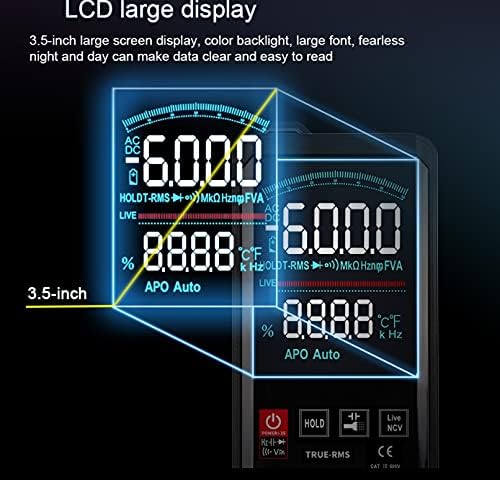 SJYDQ érintőképernyő Multiméter Automatikus Digitális Multiméter 6000 Számít Intelligens Szkennelés AC DC Mérés (Szín : 8138)
