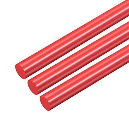 uxcell 3pcs Műanyag Kerek Rod 3/8 hüvelyk Dia 20 hüvelyk Hosszúságú Piros (POM) Polyoxymethylene Rudak Műszaki Műanyag Kerek Rács(10mm)