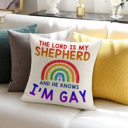 Az Úr az Én Pásztorom, nem Tudja, hogy Meleg vagyok Párnát Fedezze párnahuzat Szivárvány Büszkeség Meleg, Leszbikus Azonos nemű LGBTQ