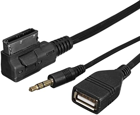 Yosoo Egészségügyi Felszerelés Aux Kábel Adapter Ami Mdi MMI 3,5 mm-es Jack Zene Felület Autós USB Töltő Aux O Bemeneti Kábel Adapter