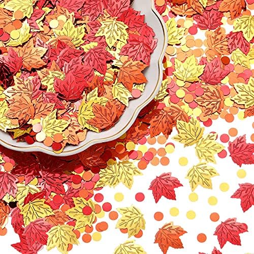 Őszi Konfetti Hálaadás Maple Leaf Konfetti Fémes Fólia Flitterekkel Esik Konfetti az Ősz Ünnep, a Hálaadás Karácsonyi Party Kellékek
