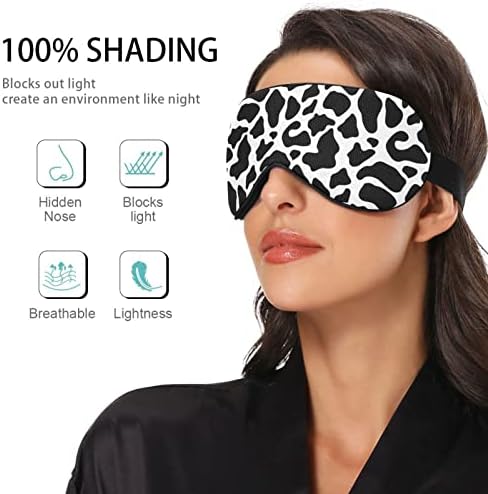 Unisex Aludni Szem Maszk Tehén-dot-Bőr-Print Éjjel Alszik Maszk Kényelmes Szem Aludni Árnyékba Borító