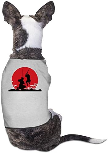 Kisállat Macska Japán Zászlót, Vívás, Puha, Fekete Rövid Ujjú Ing, A Kutyák Közepes Szürke