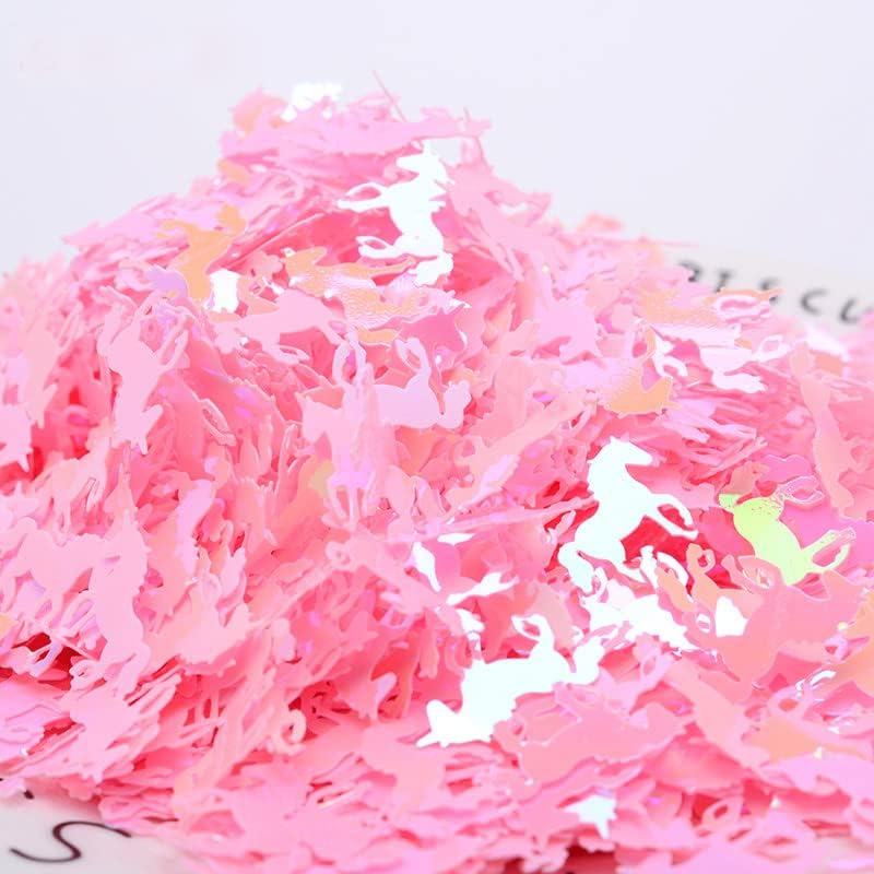 2000 Darab Unikornis Szarva Ló PVC Táblázat a Konfettik, Esküvő, Születésnapi Party Dekoráció Ünnepségek Egyszarvú konfetti, 1.9 oz(Rózsaszín)