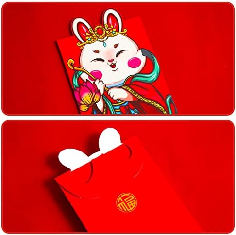AIEX 12db Kínai Vörös Borítékok, 2023 Új Év Hong Bao Piros Szerencse, Pénz, Borítékok Rajzfilm Nyúl Piros Csomag Karácsonyra Tavaszi Fesztivál,