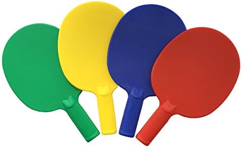 Műanyag Ping-Pong Evező - Teljes Készlet 4 Tartós Színes, Kék, Piros, Zöld, Sárga Tappancsokat Gyerekeknek, vagy a Kültéri Asztalok a