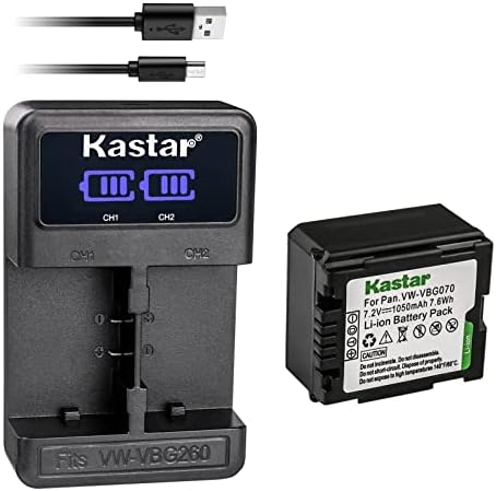 Kastar 1 Csomag VW-VBG070 Akkumulátor LED2 USB Töltő Kompatibilis Panasonic HDC-HS300PC HDC-HS350 HDC-HS700 HDC-HS700K HDC-MDH1 HDC-MDH1GK