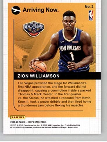 2019-20 Panini Hoops Már Érkezik 2 Sion Williamson New Orleans Pelicans RC Újonc NBA Kosárlabda Trading Card