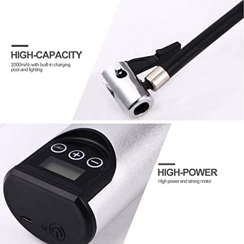 Abaodam Jármű Okos Pumpa Mini Gumiabroncs Inflator Hordozható USB Powered Pumpa (Ezüst)
