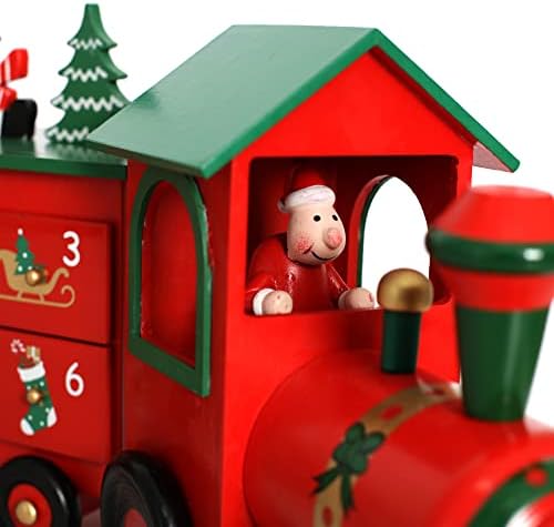 PIONEER-ERŐFESZÍTÉS Karácsonyi Fából készült Adventi Naptár Vonat 24 Fiókok a Felnőttek, a Gyerekek Karácsonyi Visszaszámlálás Dekoráció