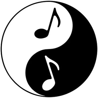 Yin-Yang Szimbólum a Zenei Jegyzetek - az Autók Vicces Autó Vinyl Matrica Ablak Matrica | Fehér | 4 - os