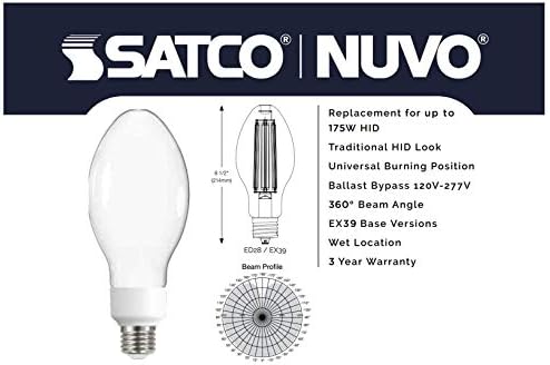 Satco Új! Speciális Hi-Pro Led Izzólámpa, S13135, 42 Watt LED-HID Csere; ED28/850/EX39; 3000K; Mogul Kiterjesztett Bázis; 120-277 V; B Típusú