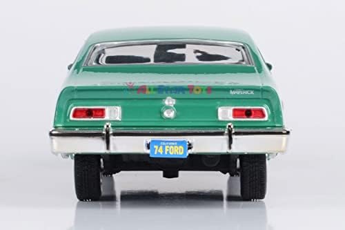 1974-ben a Ford Maverick Grabber Zöld 1/24 FRÖCCSÖNTÖTT Modell AUTÓ Motormax Elfelejtett Klasszikusok Sorozat 73332 79043